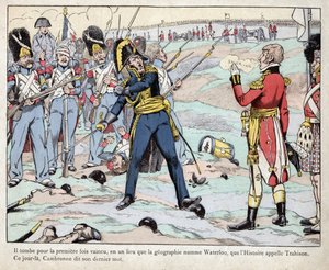 Erstes Kaiserreich: Darstellung von General Pierre Cambronne (1770-1842), der bei der Schlacht von Waterloo „Die Garde stirbt, aber sie ergibt sich nicht“ ausruft.
