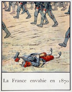Frankreich 1870 besetzt (ein toter Soldat auf dem Schlachtfeld) - in „Petite histoire de France“ von Jacques Bainville, ed. Mane von pseudonym for Onfray de Breville Jacques Job
