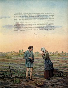 Geschichte Frankreichs im Mittelalter: König Ludwig XI. genannt der Kluge (1423-1483) etabliert das Gebet des Angelus. Illustration von Jacques Marie Gaston Onfray de Bréville dit JOB (1858-1931)
