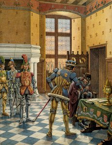 Geschichte Frankreichs im Mittelalter: Treffen von Peronne zwischen König Ludwig XI. der Kluge (1423-1483) und Karl dem Kühnen (1433-1477)