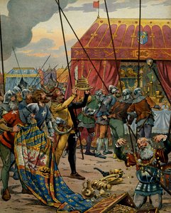 Geschichte Frankreichs im Mittelalter: Die Schweizer erobern den Reichtum von Karl dem Kühnen (1433-1477), Herzog von Burgund, nach der Katastrophe der Schlacht von Grandson, die den Sieg der Konföderierten, Verbündete von Ludwig XI. von Frankreich, über K