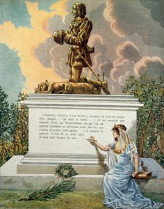 Geschichte Frankreichs im Mittelalter: Grab des Königs von Frankreich Ludwig XI. genannt der Kluge (1423-1483) in Notre Dame de Cléry (Notre-Dame-de-Cléry), Loiretal. Illustration von Jacques Marie Gaston Onfray de Bréville dit JOB (1858-1931)