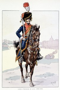 Reiter der Ehrenwache von Lyon (1804-1814) - in „Uniformen der französischen Truppen: Armee zu Land und zu Wasser zu allen Zeiten“, ill. von Job