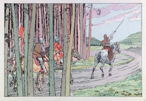 Joan of Arc an der Spitze ihrer Männer im Jahr 1429 von pseudonym for Onfray de Breville Jacques Job