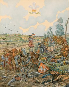 Jacques Marie Gaston Onfroy de Breville dit JOB (1858-1931) - Geschichte Belgiens: Johann I., Graf von Luxemburg genannt der Blinde (1296 - 1346) fällt in der Schlacht von Crécy am 26. August 1346, Privatsammlung