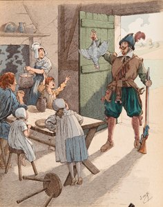 La hen au pot zur Zeit von Henri IV (1553-1610) von pseudonym for Onfray de Breville Jacques Job