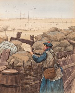 Le fusilier marin (Marinegewehr in einem Graben während des Ersten Weltkriegs) von pseudonym for Onfray de Breville Jacques Job