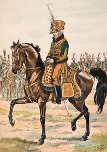 Illustration: Uniformen der französischen Truppen zu allen Zeiten - General, der eines der Regimenter der Ehrenwache 1813 befehligt von pseudonym for Onfray de Breville Jacques Job