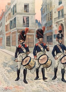 Uniform der französischen Truppen zu allen Zeiten: Trommler der Nationalgarde von Paris (1814 - 1815) von pseudonym for Onfray de Breville Jacques Job
