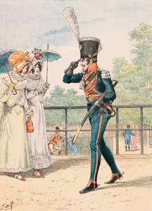 Uniformen der französischen Truppen zu allen Zeiten: Jäger des Herzogs von Berry von pseudonym for Onfray de Breville Jacques Job