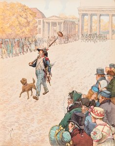 Der Einzug in Berlin (die Truppen Napoleons I. zogen 1806 siegreich in Berlin ein), Privatsammlung von pseudonym for Onfray de Breville Jacques Job