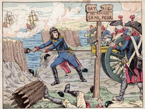 NAPOLEON IN TOULON - (Belagerung von Toulon) 1793 - Lithographie von Job (Jacques Onfroy de Breville) aus „Le Grand Napoleon des Petites Enfants“ 1893