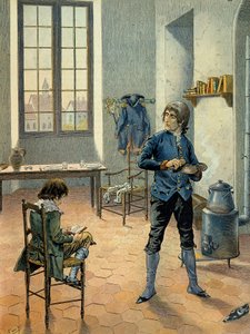 Napoleon I. Bonaparte (1769-1821) in Garnison in Auxonne mit seinem Bruder Louis Bonaparte (1778-1846) zwischen 1788 und 1789 (Illustration)