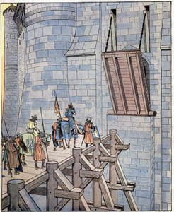 Öffne dich, es ist Frankreichs Glück! (oder „Öffne, es ist das Unglück König von Frankreich!“) Worte des Königs von Frankreich Philipp VI. genannt Philippe de Valois (1293-1350) vor der Levis-Brücke am Schloss Broye bei Crecy. Er wurde in der Schlacht verl