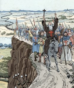Peter der Einsiedler führte den Ersten Kreuzzug (1096) mit dem Ruf „Gott will es!“