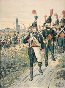 Pontonniers von Straßburg im Jahr 1793 (farbige Gravur)