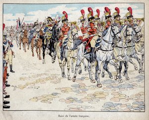 Die französische Armee zieht in Berlin ein, 27. Oktober 1806 - Lithographie von Job (Jacques Onfroy de Bréville) aus „Le Grand Napoléon des Petites Enfants“ 1893 von pseudonym for Onfray de Breville Jacques Job