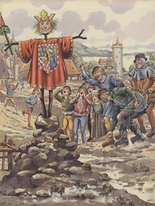 Das Volk von Dinant verspottet eine Effigie von Karl dem Kühnen, Herzog von Burgund von pseudonym for Onfray de Breville Jacques Job