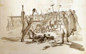 Sie werden sich nicht exponieren müssen, wir bringen Ihnen die Fahnen und Kanonen eines Grenadiers vor der Schlacht von Austerlitz, als Napoleon I. Bonaparte (1769-1821) die Biwaks besuchte. Illustration von Job (Jacques Marie Gaston Onfray und Breville) (