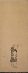 Kenshu, Mönch mit Garnele von studio of Tawaraya Sōtatsu