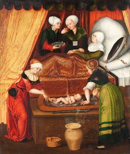Geburt der Jungfrau Maria von workshop of Lucas Cranach the Elder