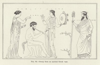 Gruppe von einer antiken griechischen Vase (Gravur) von (after) American School