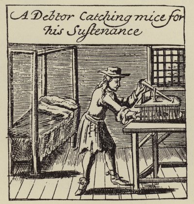 Ein Schuldner fängt Mäuse zu seiner Ernährung von (after) English School