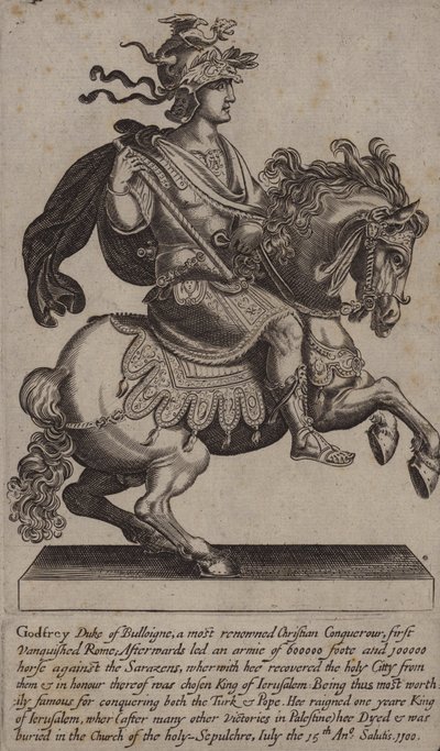 Gottfried von Bouillon, französischer Ritter, Kreuzfahrer und König von Jerusalem von (after) English School