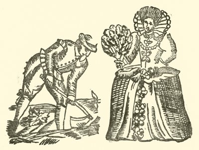 Illustration für The Roxburghe Ballads (Holzschnitt) von (after) English School