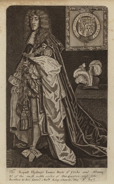 James II und VII, König von England, Schottland und Irland, als Herzog von York (Gravur) von (after) English School