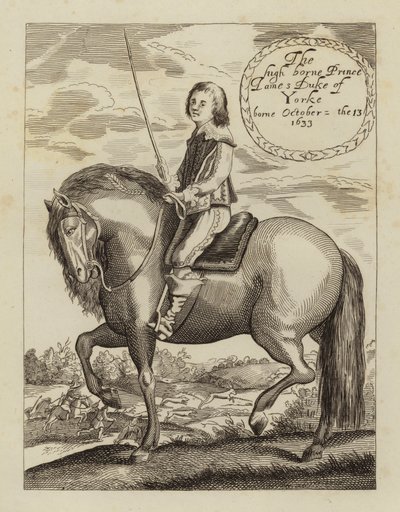 James II und VII, König von England, Schottland und Irland, als Herzog von York (Radierung) von (after) English School
