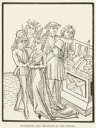 Raymondin und Melusine in der Kapelle von (after) English School