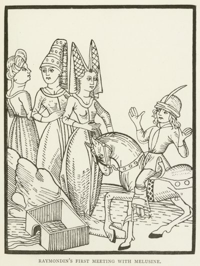 Raymondins erstes Treffen mit Melusine (Stich) von (after) English School