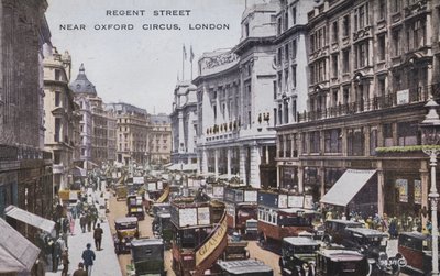 Regent Street, nahe Oxford Circus, London von (after) English photographer