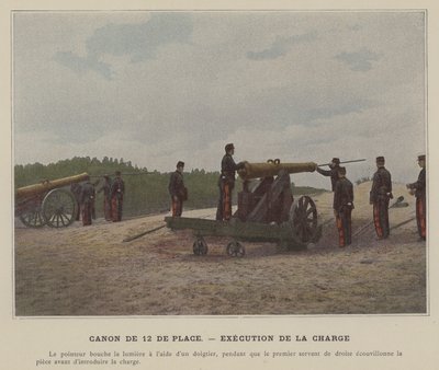12-Pfünder Kanone, Ausführung des Ladevorgangs von (after) French Photographer