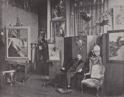 Der französische Maler Pascal Dagnan-Bouveret in seinem Atelier von (after) French Photographer