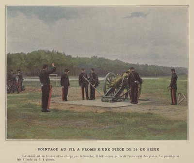 Zielen mit dem Lot an einem 24-Pfünder Belagerungsgeschütz von (after) French Photographer