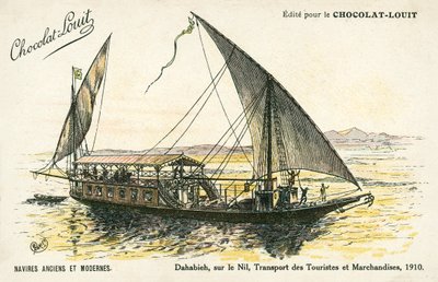 Dahabieh, auf dem Nil, Transport von Touristen und Waren von (after) French School