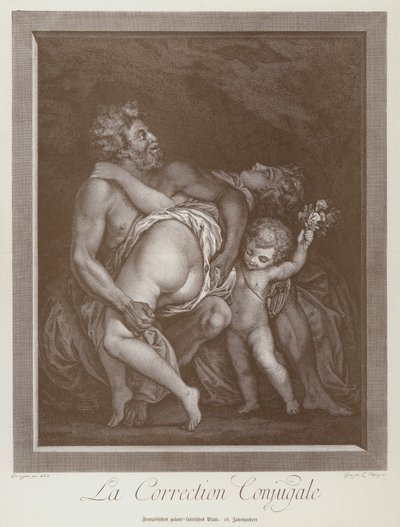 Eheliche Zurechtweisung, französische Karikatur von (after) French School