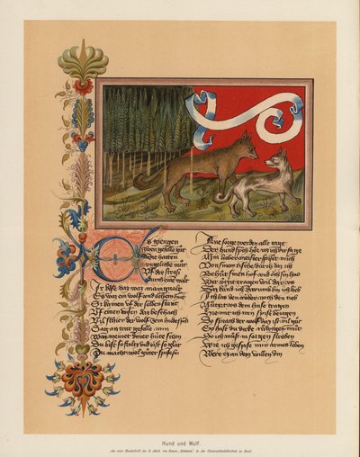 Hund und Wolf von (after) German School