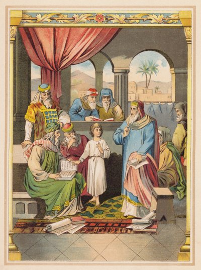 Jesus mit den Ältesten im Tempel von (after) German School