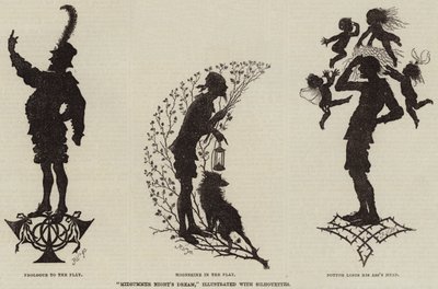 Ein Sommernachtstraum, illustriert mit Silhouetten (Gravur) von (after) German School