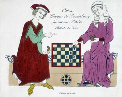 Othon, Markgraf von Brandenburg, spielt Schach - Deutschland 13. Jahrhundert von (after) German School