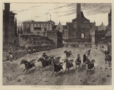 Pferderennen in Rom während der Karnevalszeit von (after) Italian School