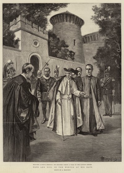 Papst Leo XIII. im Winter seiner Tage (Stich) von (after) Italian School