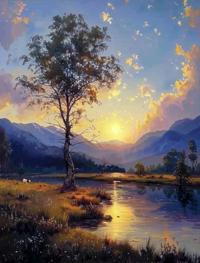 Schönheit des Sonnenuntergangs, der in die Nacht übergeht von F. Abderrahim