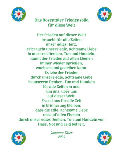 Das Rosentaler Friedensbild für diese Welt von Johanna Thier