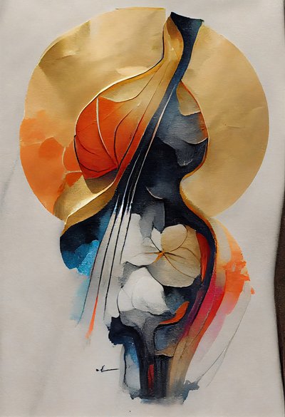 Abstrakte Violine Wandkunst von F. Abderrahim