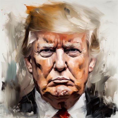 Donald Trump Porträtgemälde von F. Abderrahim