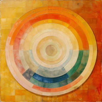 Abstraktes Ölgemälde, mystische Kunst, im Stil von Hilma af Klint von F. Abderrahim